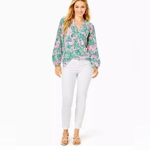 NWT Lily Pulitzer Kelly skinny ankle pant Resort White size 00 originally $138